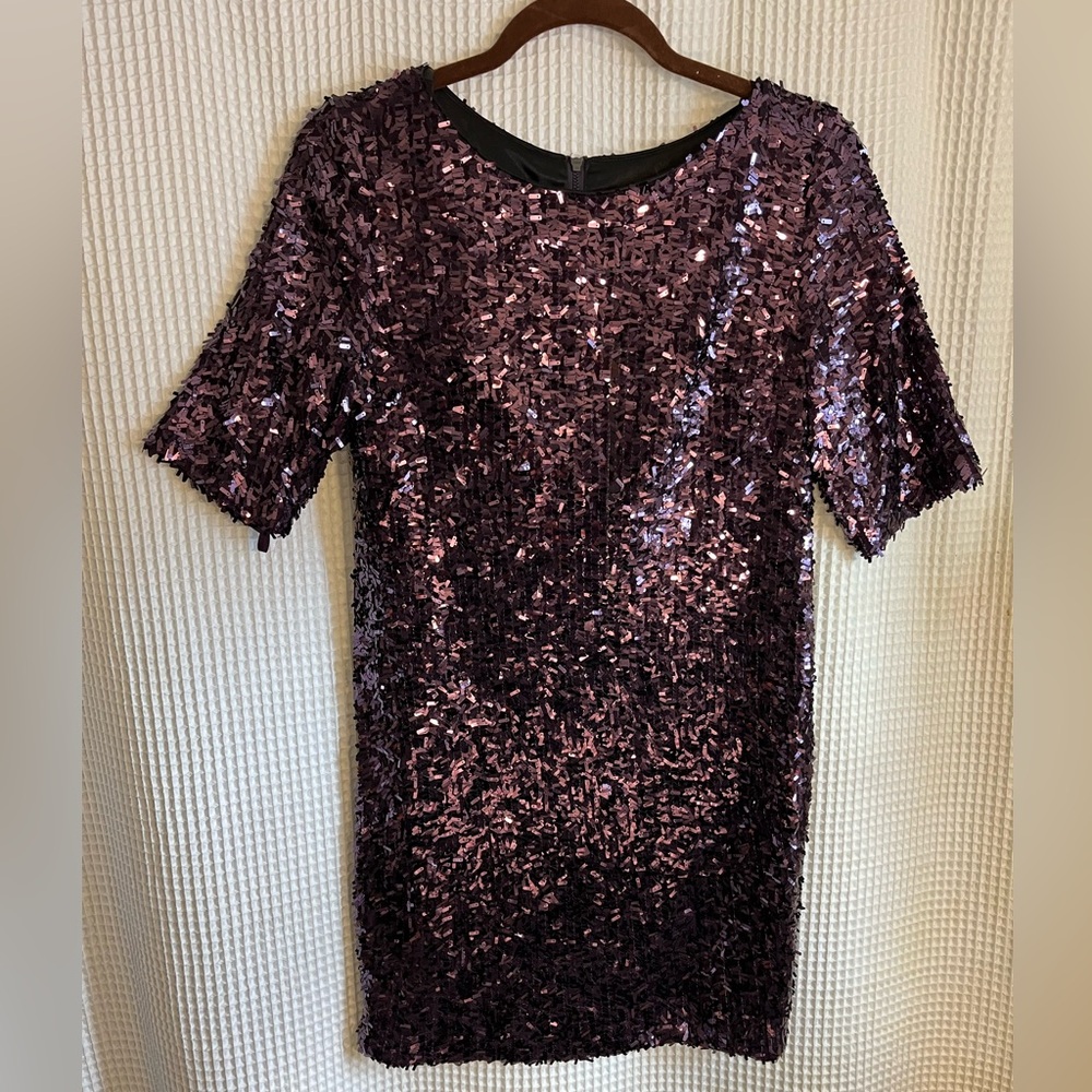 EUC Rachel Roy purple sequined dress